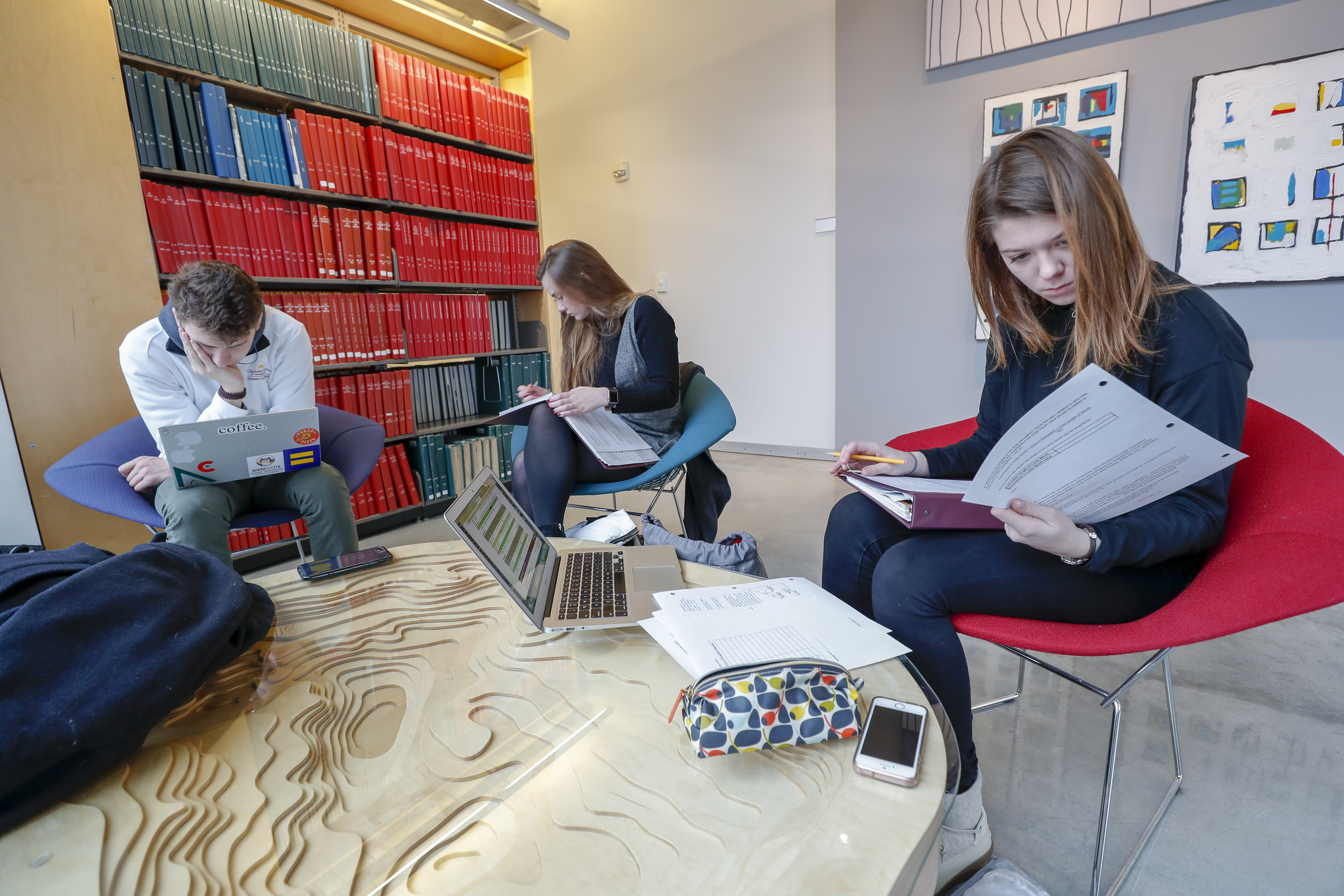 Students studying in Rapson Hall